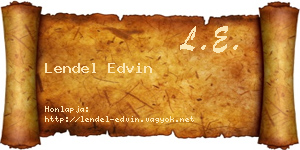 Lendel Edvin névjegykártya